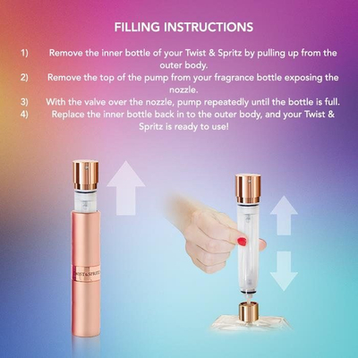 Shishe rimbushëse për parfum Twist &amp; Spritz I0090999, 8 ml, rozë e fortë