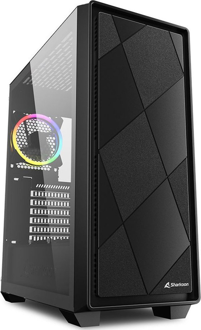 Kasë Sharkoon VS8 RGB, e zezë, Midi Tower