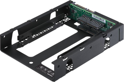 Adaptues QNAP QDA-A2AR për HDD/SSD, nga 3.5" në 2x 2.5", SATA 6 Gb/s, ngjyrë e zezë