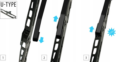 Бришач за стакло Oximo WUS400, 400mm, тип bracket, црн