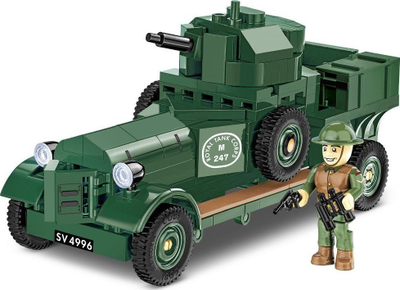 Lodër me tulla ndërtimi Cobi HC Rolls Royce Armoured Car, 267 copa, shkallë 1:35, jeshile ushtarake
