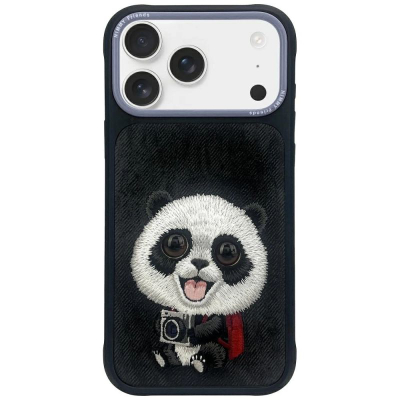 Mbrojtëse telefoni Nimmy Big Eyed Pet 2.0 Panda, për iPhone 17 Pro, anti-goditje, e zezë