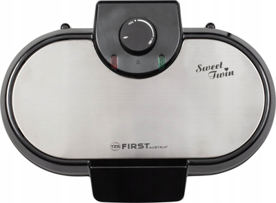 Aparat për waffle First Austria FA-5305-2, 1000W, dyfishtë, me pllaka jo ngjitëse, ngjyrë e zezë