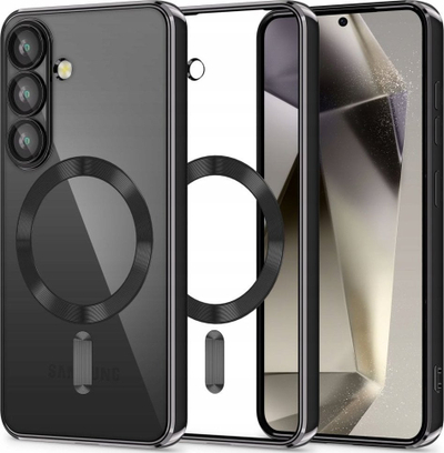 Futrollë telefoni Tech-Protect MagFlex për Samsung S25, MagSafe, transparente, e zezë
