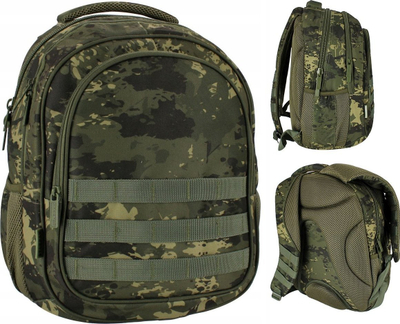 Çantë shkolle Starpak Army, shumëndarëse, ergonomike, kamuflazh jeshile