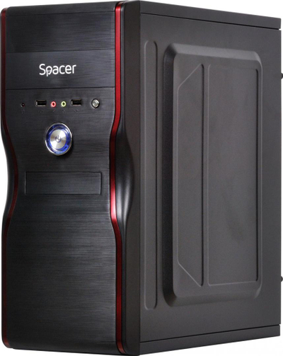 Куќиште за компјутер Spacer New Mercury, ATX MidTower, со напојување, црно