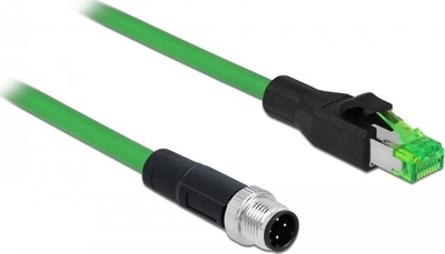 Kabllo rrjeti Delock M12 4 Pin D-coded në RJ45, 2m, PVC, gri
