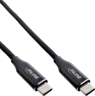 Kabllo USB C InLine Magnetic, 100W, 2m, e zezë