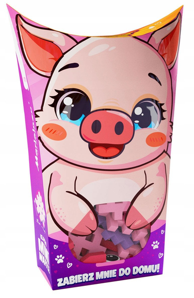 Lodra konstruktor Marioinex Mini Waffle Pocket Pets Pig, 25 pjesë, derrkuc rozë