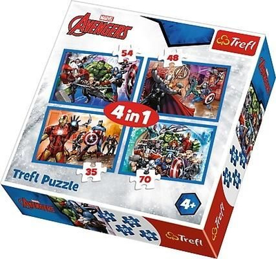 Lojë enigmë Trefl Puzzle 4në1 Marvel Avengers Fearless 34310