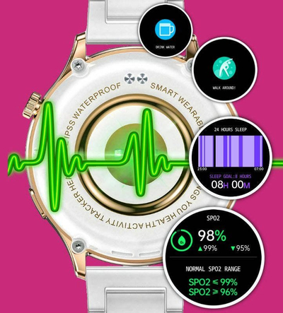 Ora inteligjente Rubicon RNCE68, 1.32" TFT IPS, IP67, rozë gold