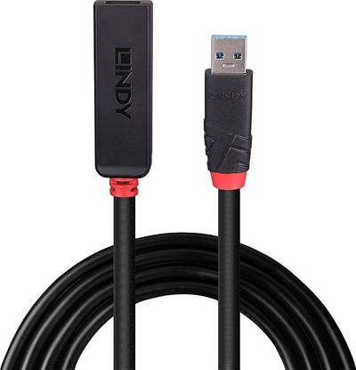 Kabllo USB Lindy 10m, USB 3.0, Active Extension, e zezë