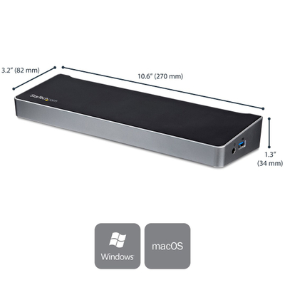 Stacion dokimi StarTech.com USB-C, 4K, 60W PD, gri