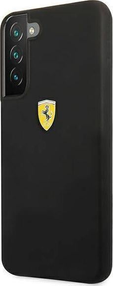Kapak telefoni Ferrari FESSIHCS22MBK On Track Silicone për Galaxy S22 Plus S906, silikon, i zi