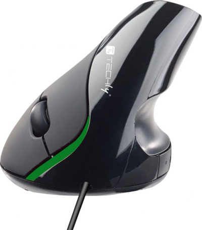 Maus ergonomik Techly, me kabllo, USB, i zi