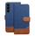 Kapak telefoni Siemens Book Case OEM Jeans për Samsung Galaxy S25 Edge, tip book, me xhepa për karta, blu