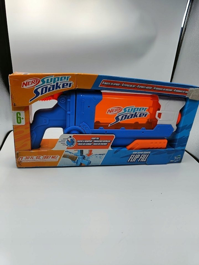 Pistoletë uji Nerf Super Soaker Flip Fill, 887 ml, 4 mënyra spërkatjeje, blu portokalli