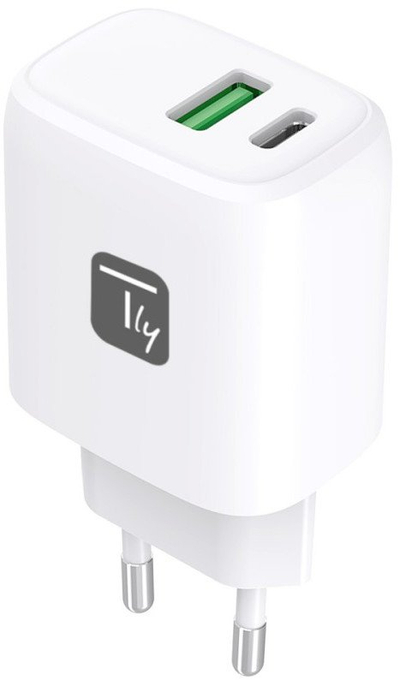 Karikues USB Techly IPW-USB-20WAC, 20W, me 2 porta USB dhe USB C, i bardhë