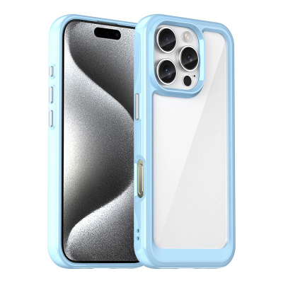 Mbulesë telefoni Hurtel Outer Space për iPhone 16e, TPU fleksibël, pjesë e pasme transparente, blu