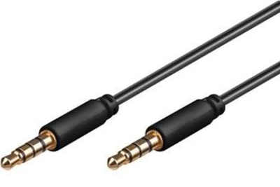 Kabllo audio 3.5mm me 4 pole, M në M, 0.5m, e zezë