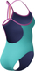 Kostum banje për goca Speedo Girls Club Training, Endurance+, lane back, turquoise rozë