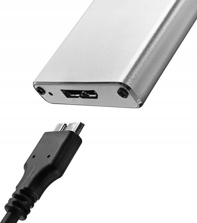 Kuti ekstern Qoltec për SSD M.2 SATA NGFF, USB 3.0, deri 2TB, ngjyrë argjendi