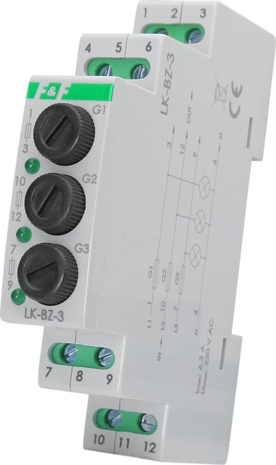 Llambë modulare trefazore me mbrojtje F&amp;F LK-BZ-3 G 2892, 3 x 230 V+N, jeshile