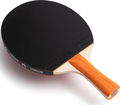 Raketë pingpongu Butterfly Comfort, për kalamaj, me dorezë konkave, e kuqe