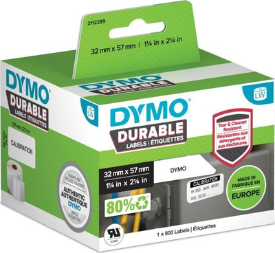Etiketa plastike Dymo, 5.7 x 3.2 cm, 800 copë, të bardha