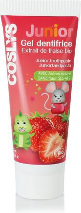 Pastë dhëmbësh për kalamoj Coslys Strawberry, 50ml, me shije luleshtrydhe