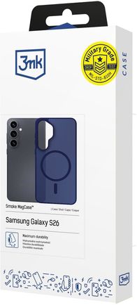 Mbulesë telefoni 3MK Smoke MagCase për Samsung Galaxy S26, magsafe, rezistente ndaj rënieve, blu e errët