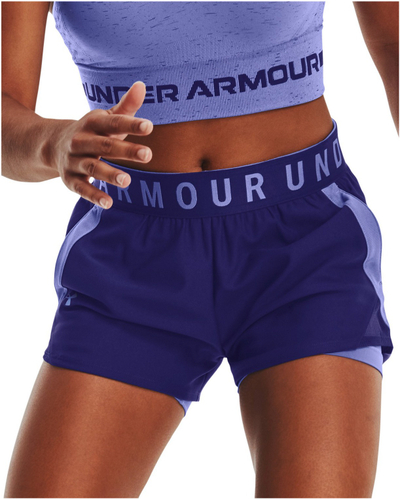 Кратки спортски панталони Under Armour 2in1, за жени, сини