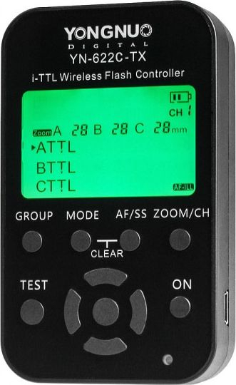 Контролер за блиц Yongnuo YN-622C-TX, безжичен 2.4GHz, за Canon, црн