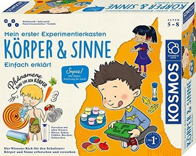 Set eksperimentesh Kosmos My First Experiment Kit Body and Senses, për kalamaj 5 deri 8 vjeç, shumëngjyrësh
