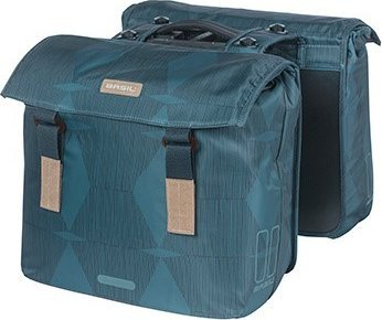 Çantë dyshe biçiklete Basil Elegance MIK, 40 49L, e papërshkueshme nga uji, taupe
