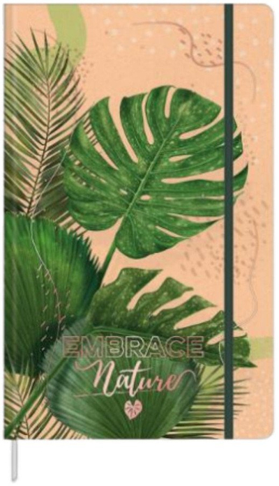 Fletore planner Monstera Leaves A5, 80 fletë, vija, bezhë jeshile