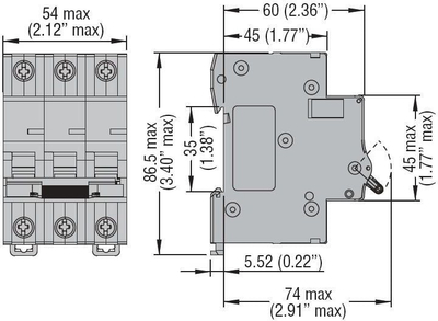 Ndërprës modular Lovato Electric P1MB3PB20, 3P B, 20A 10kA