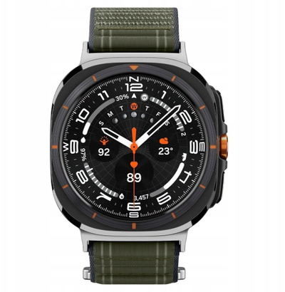 Ремен за часовник Spigen Fabric Band за Samsung Galaxy Watch Ultra 47mm, текстил, затворање со самолеплива лента, зелен