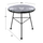 Tavolinë anësore Allegra HM5459.02, metal me wicker, sipërfaqe xhami, 45×46cm, e zezë