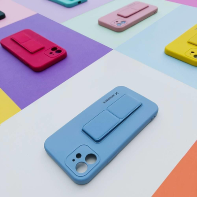 Futrollë Wozinsky Kickstand Case për Samsung Galaxy A32 4G, silikoni i butë, me këmbëz, rozë