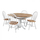 Set ngrënieje 5-pjesësh (Tavolinë & 4 karrige) (HM8057), bardhë