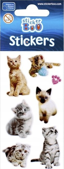 Ngjitëse STICKERBOO Cuties, qen e mace, 66x180 mm, shumëngjyrëshe