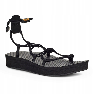 Sandale femrash Teva Midform Infinity, platformë e mesme, të zeza