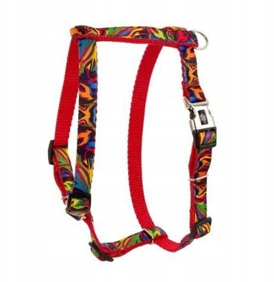 Ам Harness за куче Barry King Picasso, 20mm, 50-80cm, црвено многуобоено