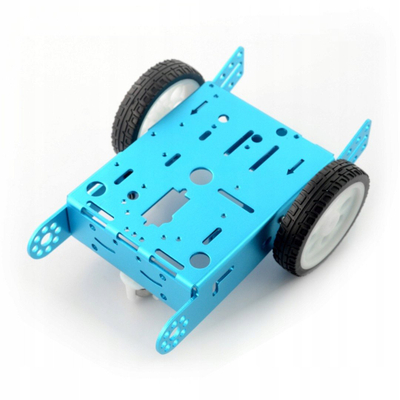 Shasi roboti Oem 2WD, metal, me 2 rrota me motor DC, blu