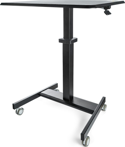 Tavolinë lëvizëse StarTech.com Mobile Standing Desk, rregullim lartësie 74 115 cm, me rrota frenimi, e zezë