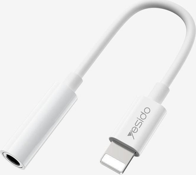 Adapter audio Yesido YAU31, Lightning në 3.5mm, për iPhone, i bardhë