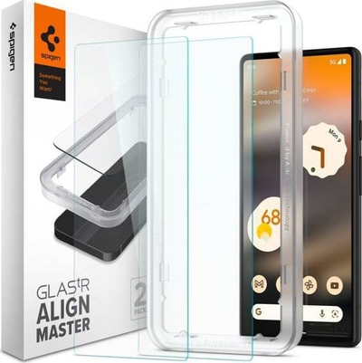 Mbrojtës ekrani Spigen GLAS.tR Slim AlignMaster për Google Pixel 6a, xham i temperum, set 2 copë