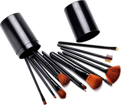 Set brusha për grim TopShine AG92L, 12 copë, të zeza/kafta