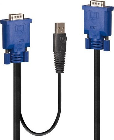 Kabllo KVM Lindy, 2m, VGA USB, e zezë